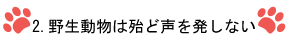 2.野生動物は殆ど声を発しない